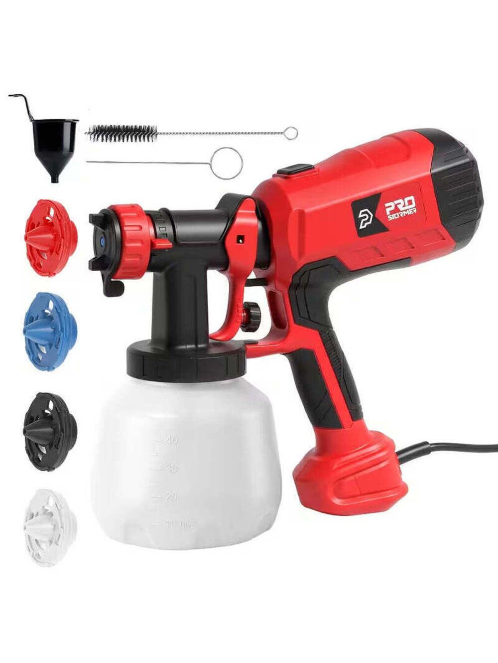 Spray Gun, 750W Model with 4 Nozzles And 3 Modes, 40.58oz Detachable Container